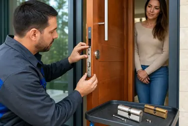Chaveiro substituindo uma fechadura de porta em Marília.